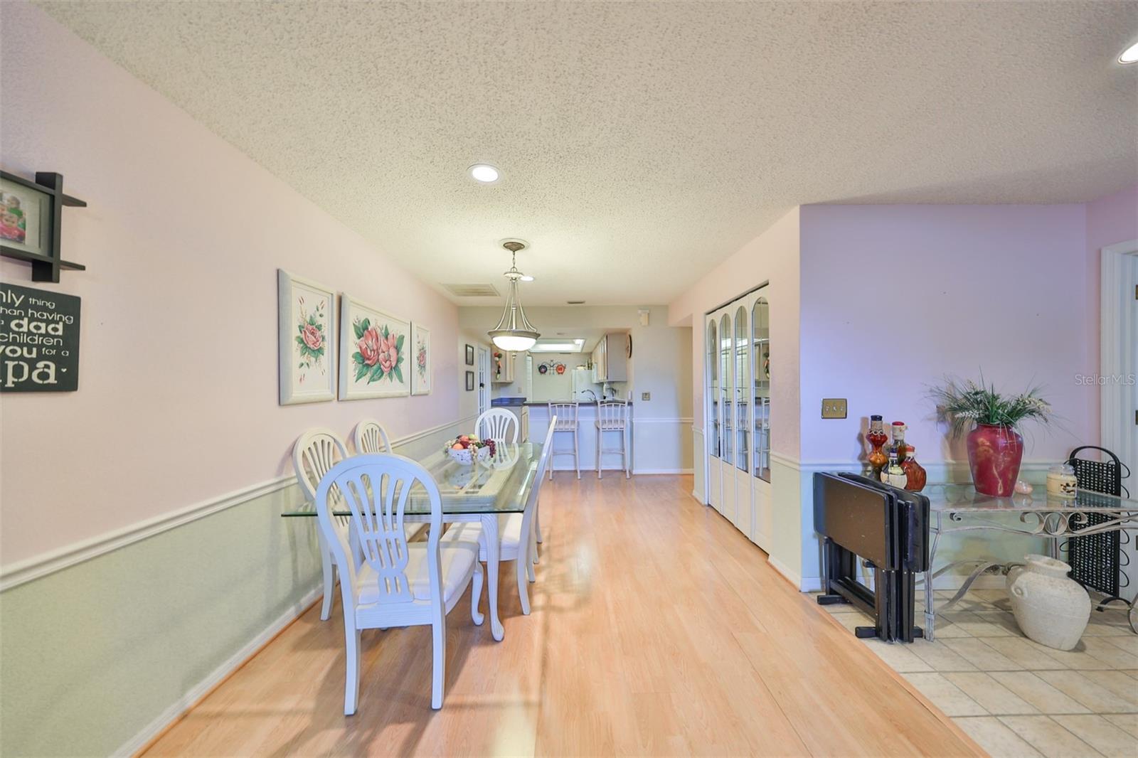 The dining area is welcoming and perfect for entertaining.