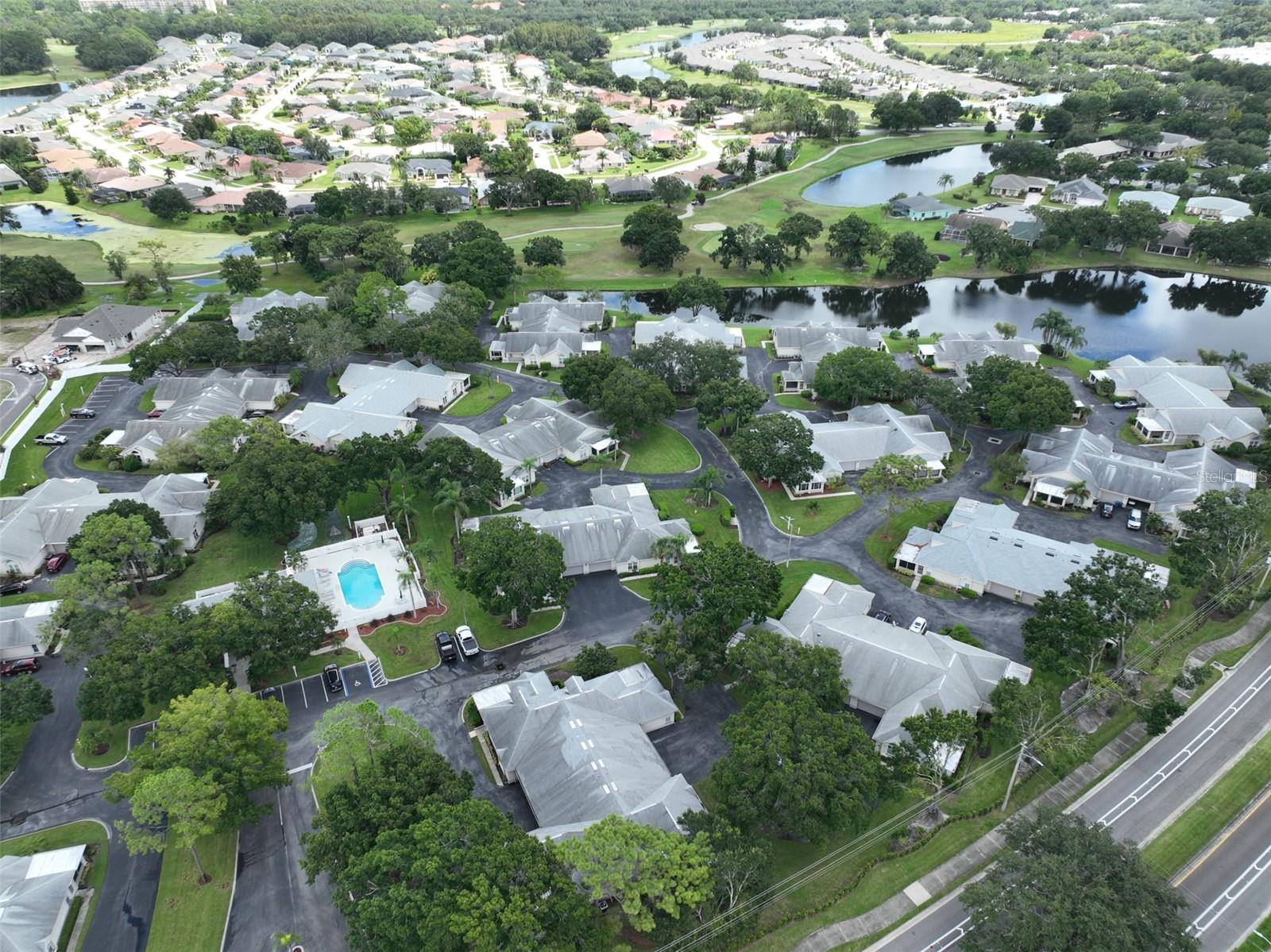 Aerial view of the park like setting