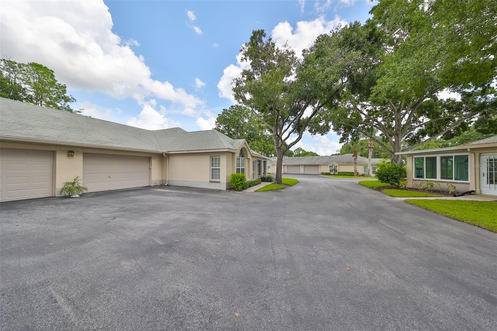 Large driveway and garage