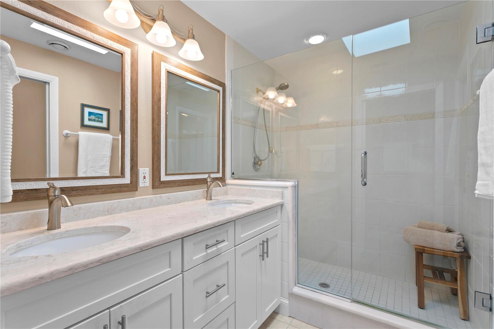 Primary Master dual sink with oversized shower and private water closet