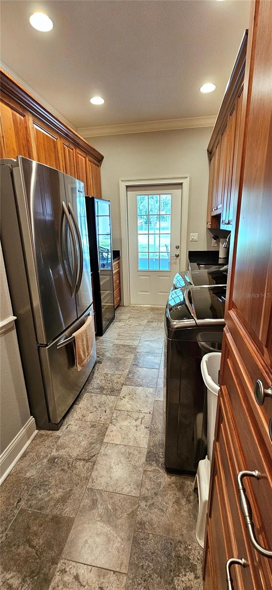 Refrigerator and Laundry area