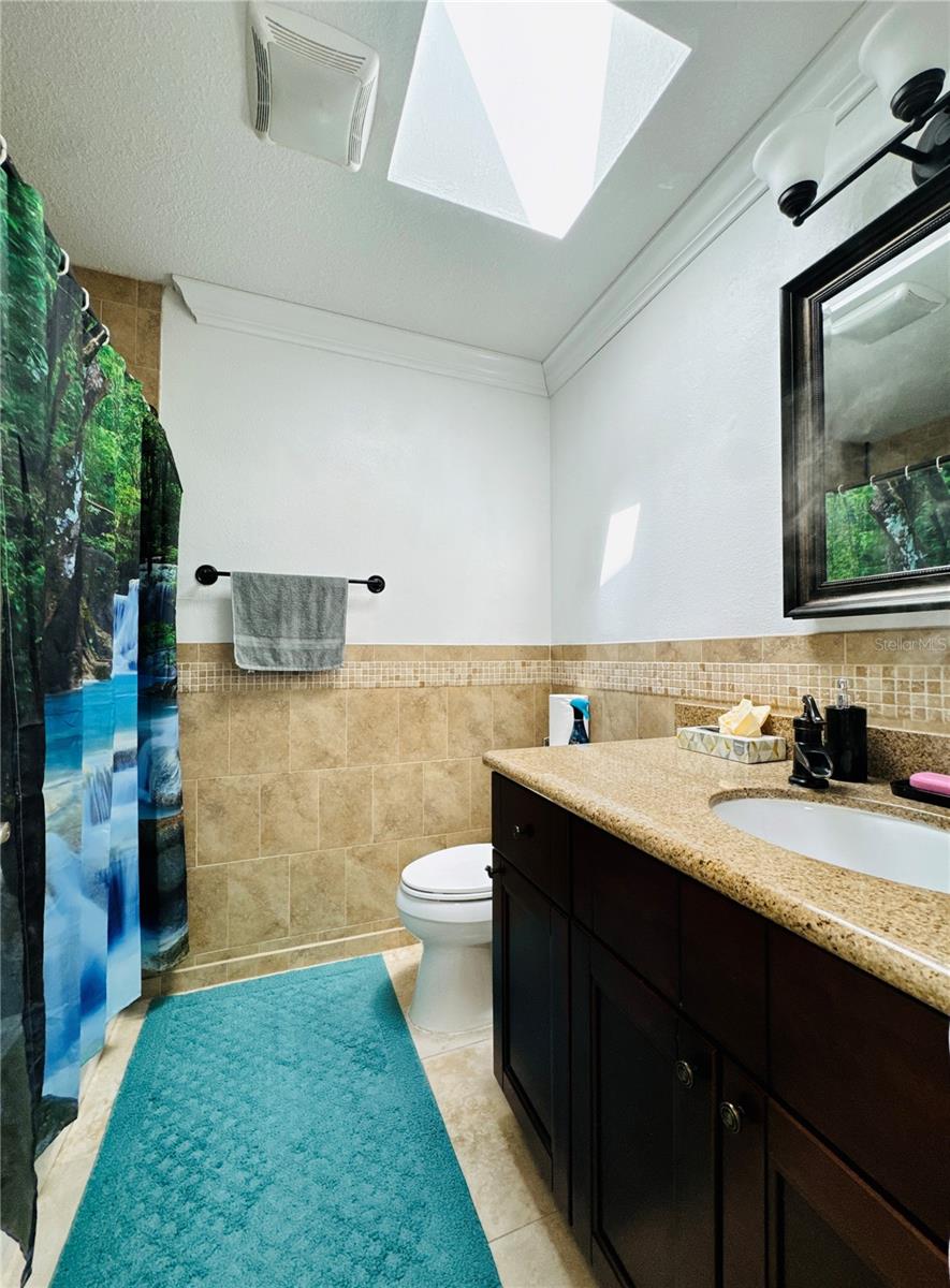 Bathroom with skylight