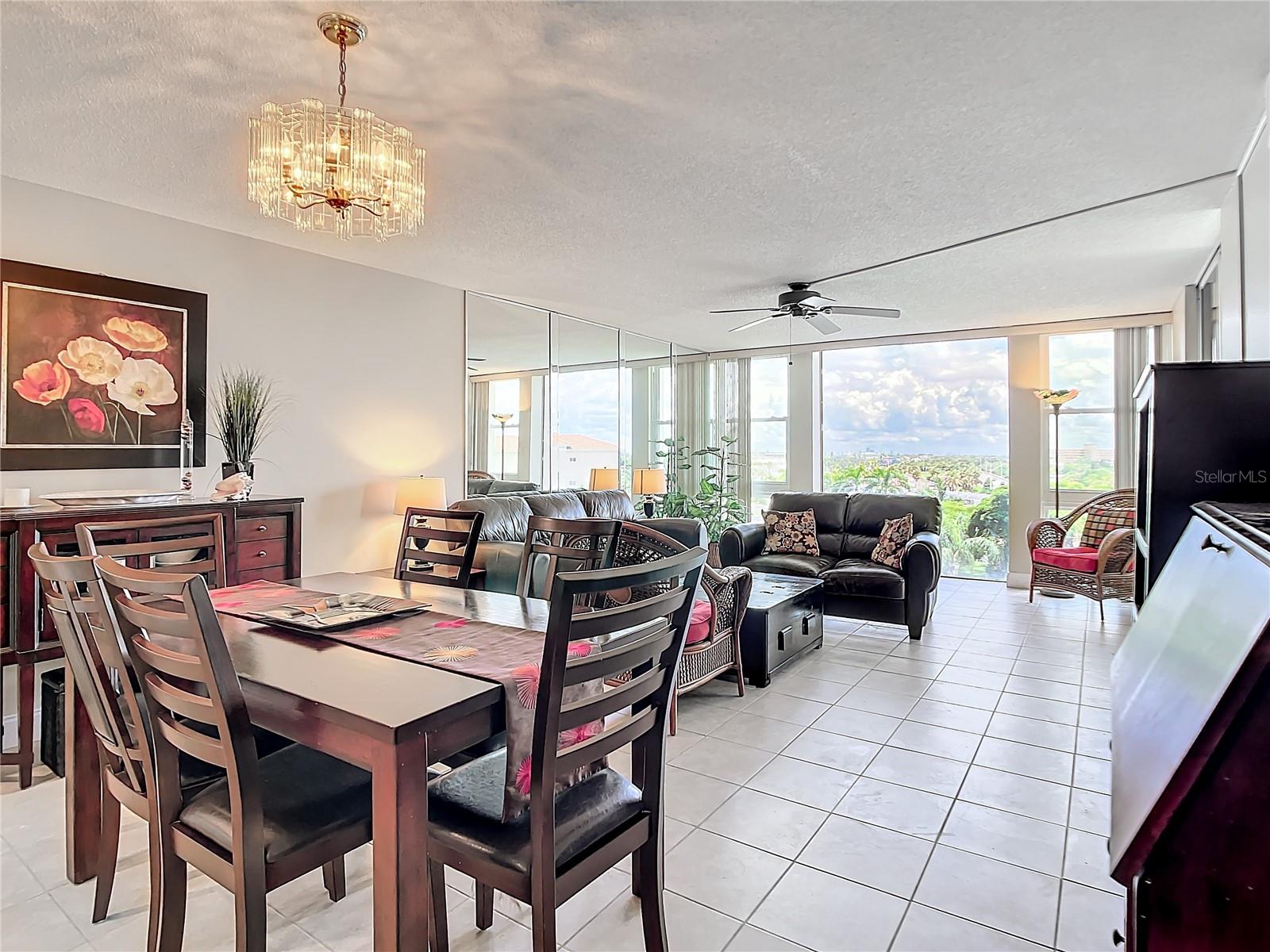 The living space in this condo is great! notice you have enough room in the dining area to fit a buffet plus a nice sized dining room table and chairs.