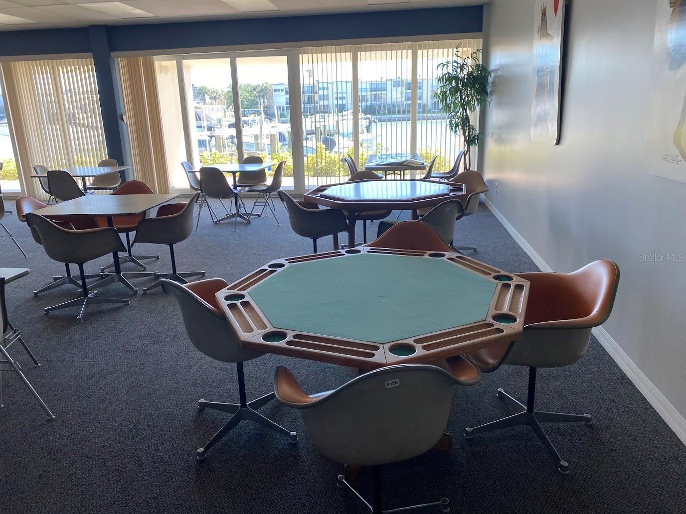 The clubhouse does have a card room.