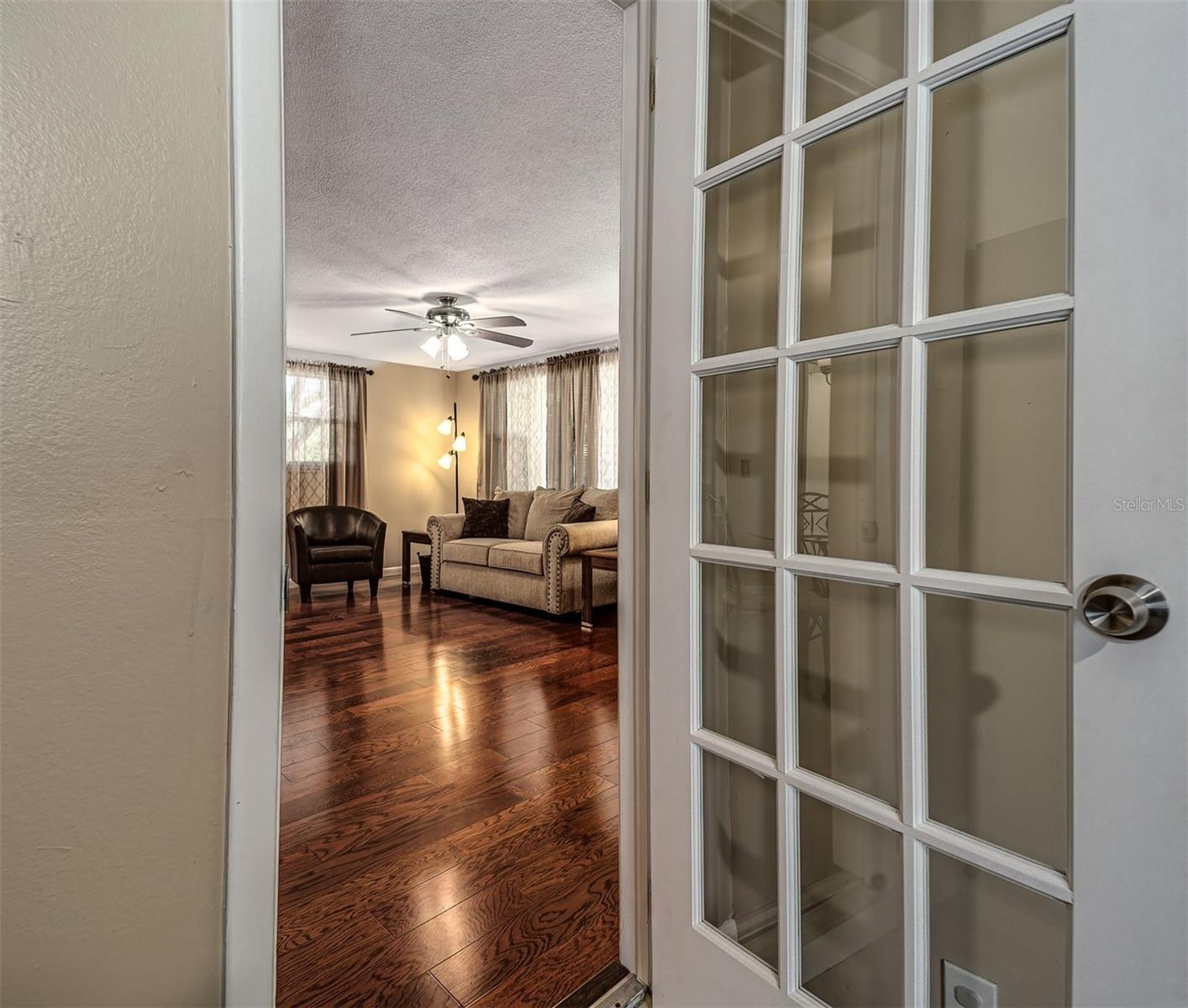 View from third bedroom/office to living room