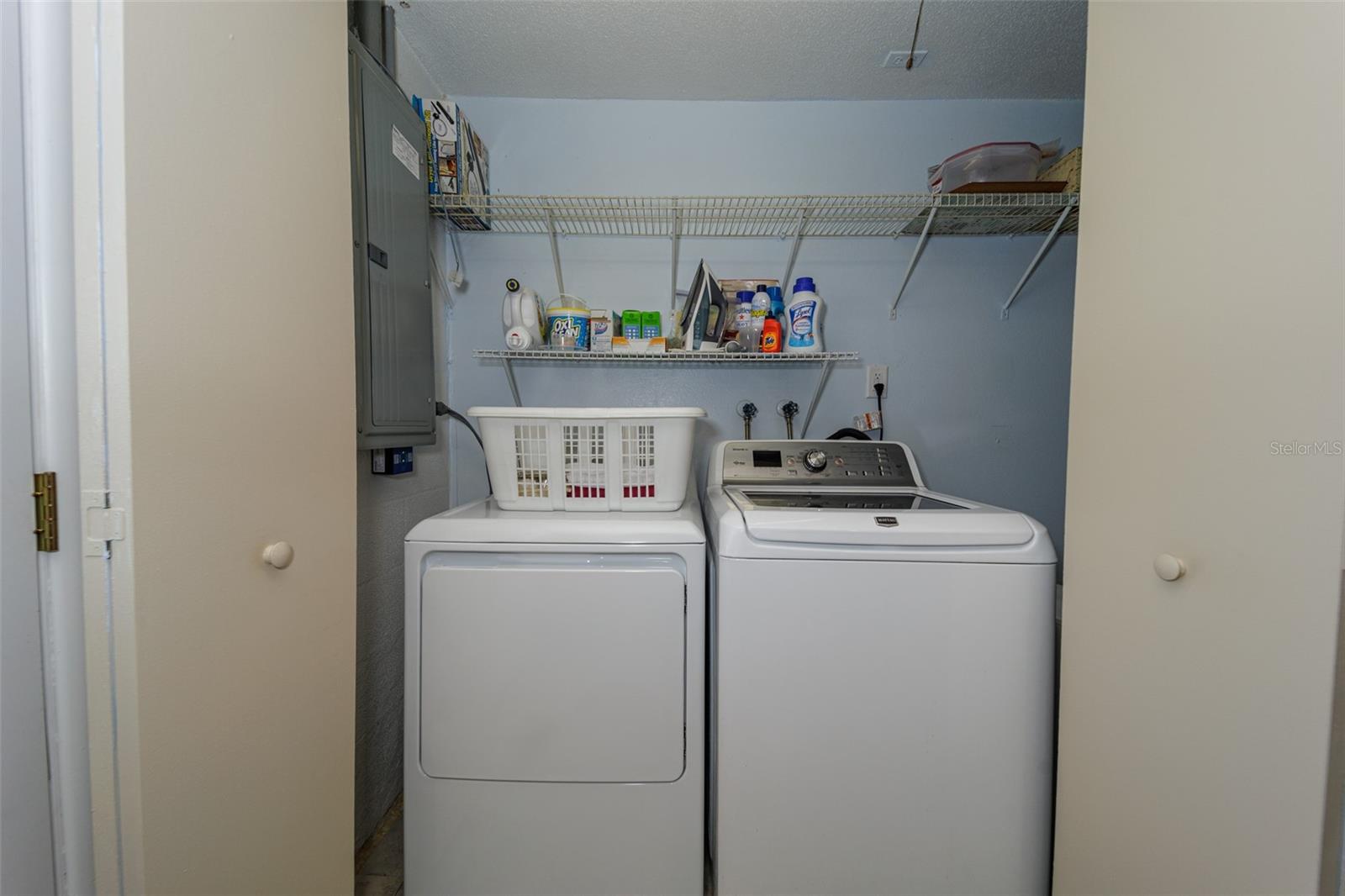 Inside laundry closet