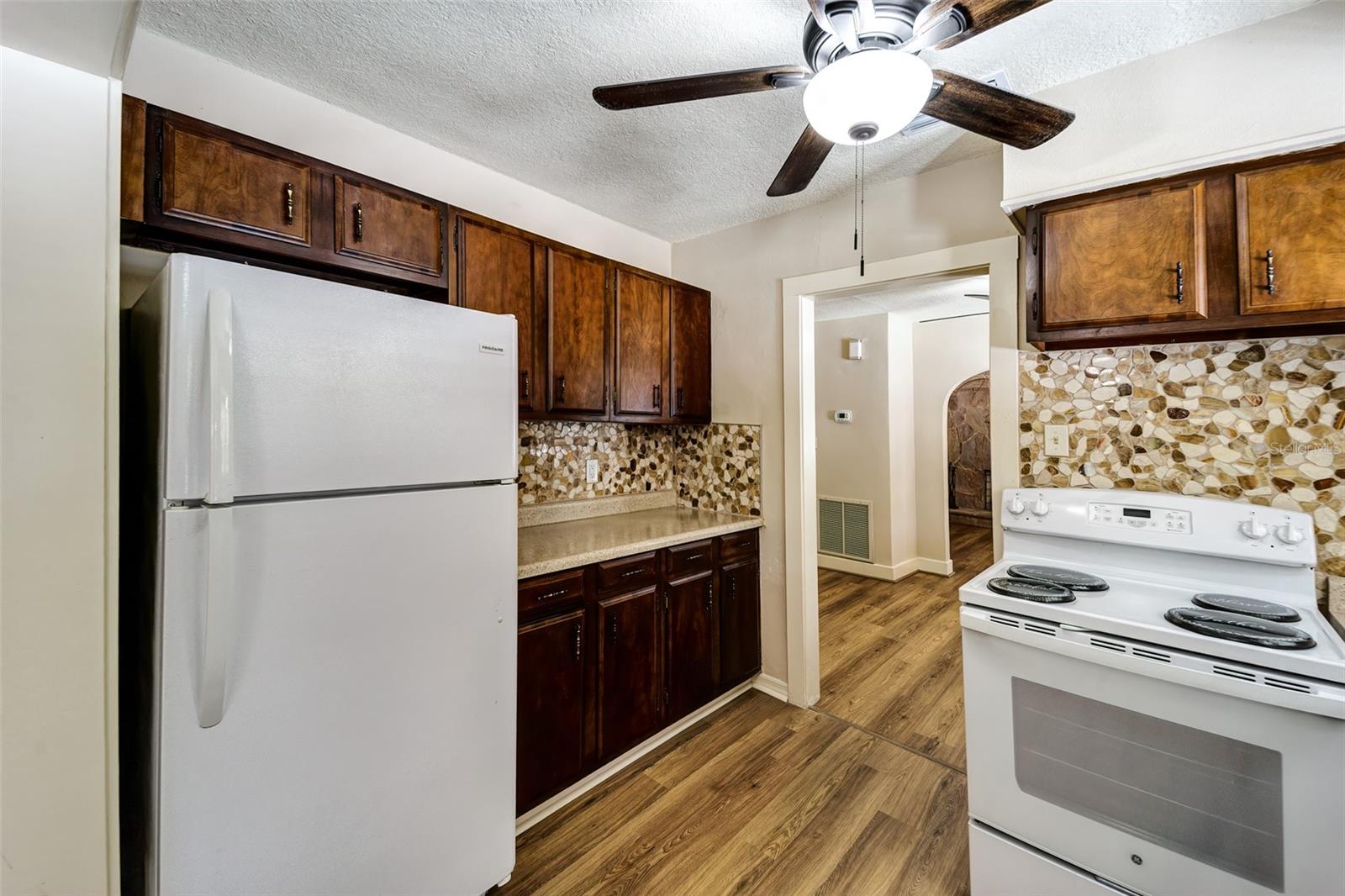 View from kitchen to dining room