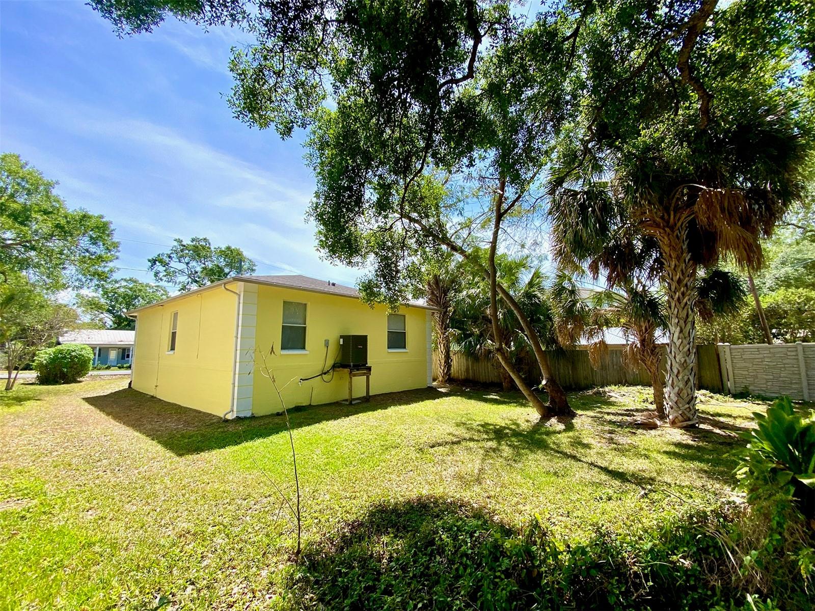 View of the backyard towards the back of the house.