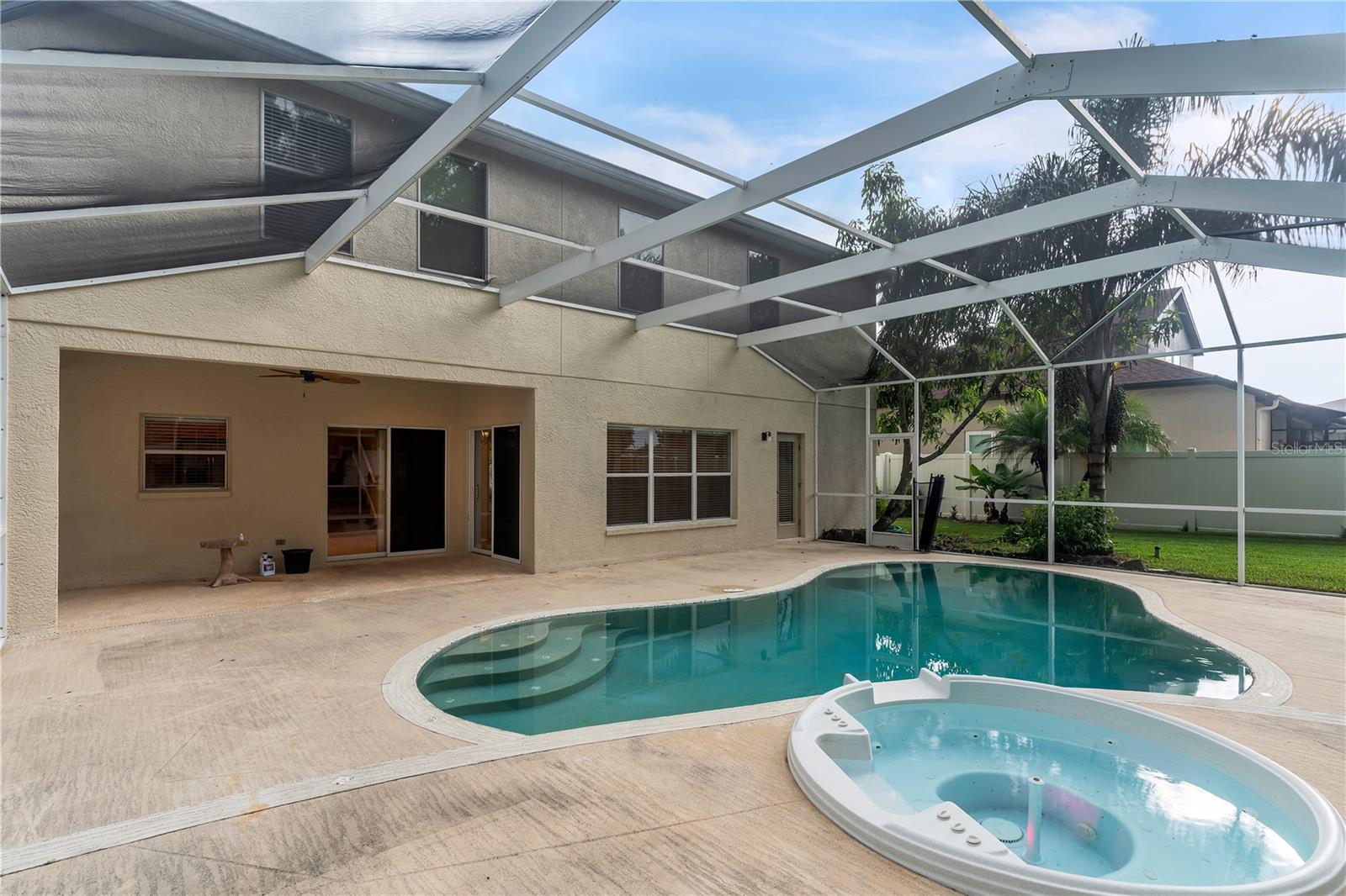 SCREENED LANAI WITH POOL AND SPA