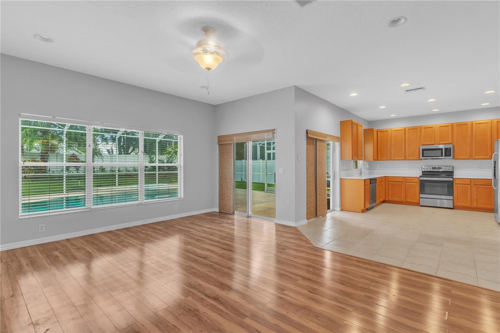 FAMILY ROOM AND KITCHEN/DINETTE AREA