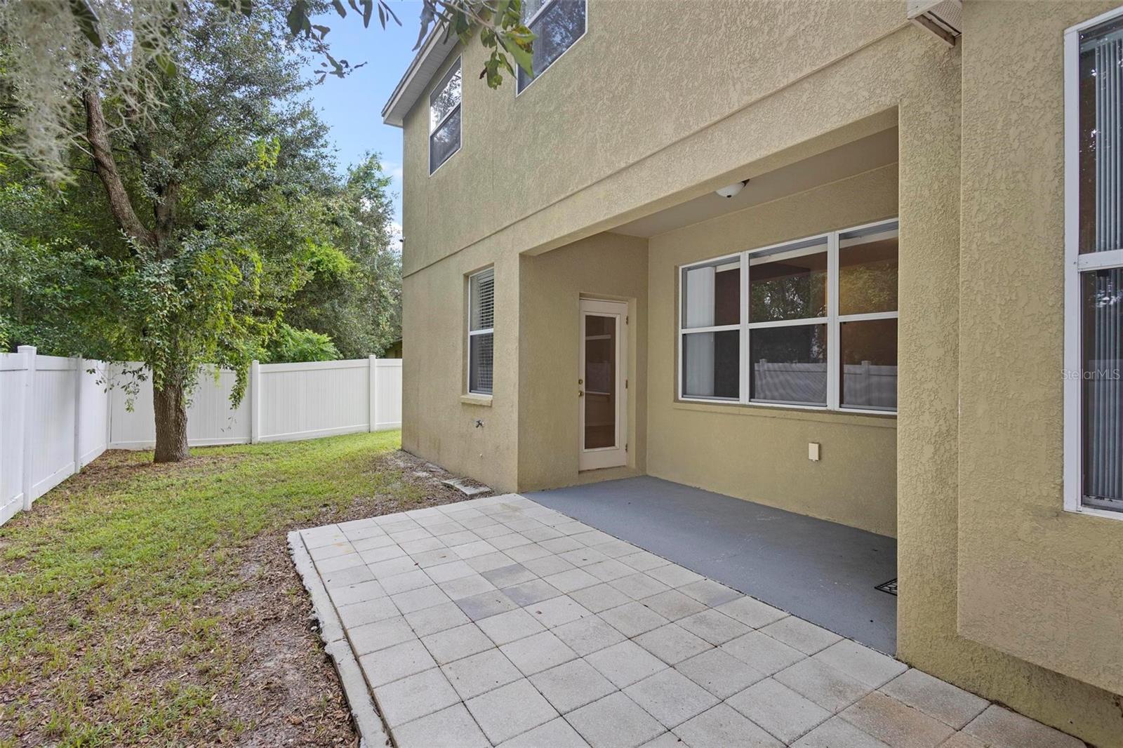 Rear patio area