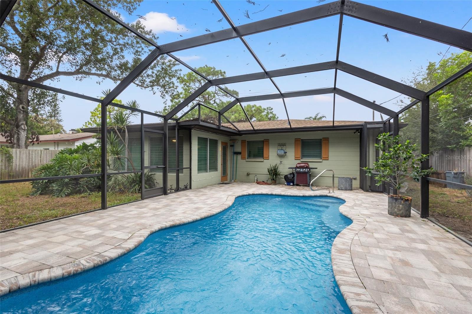 Brick-paved lanai