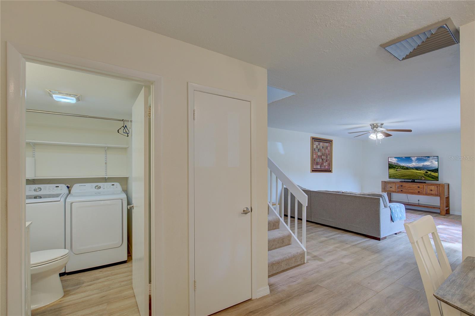 Half bath and laundry space