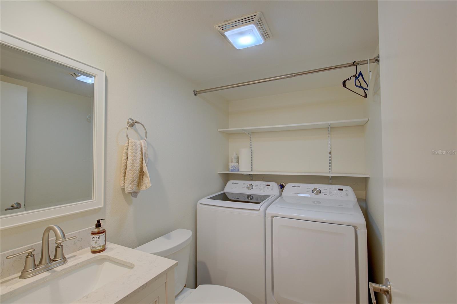 Half bath and laundry space