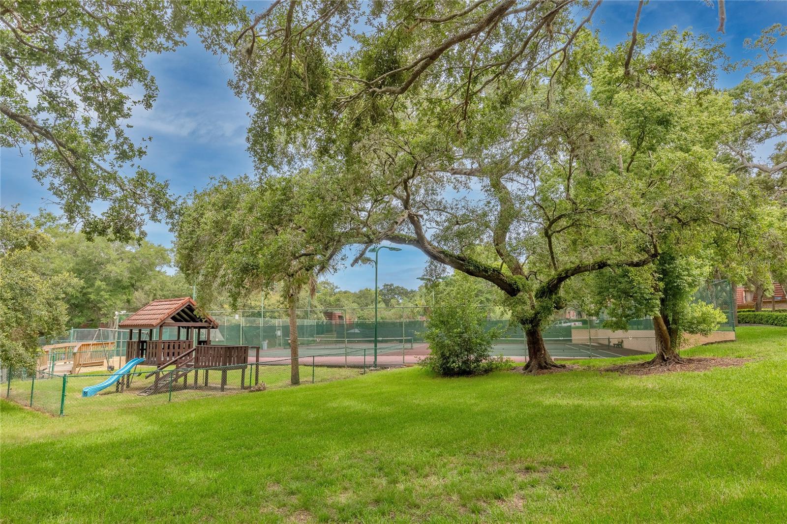 Playground and tennis courts