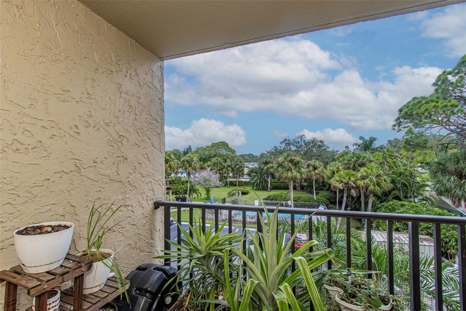 Secondary balcony overlooking the pool