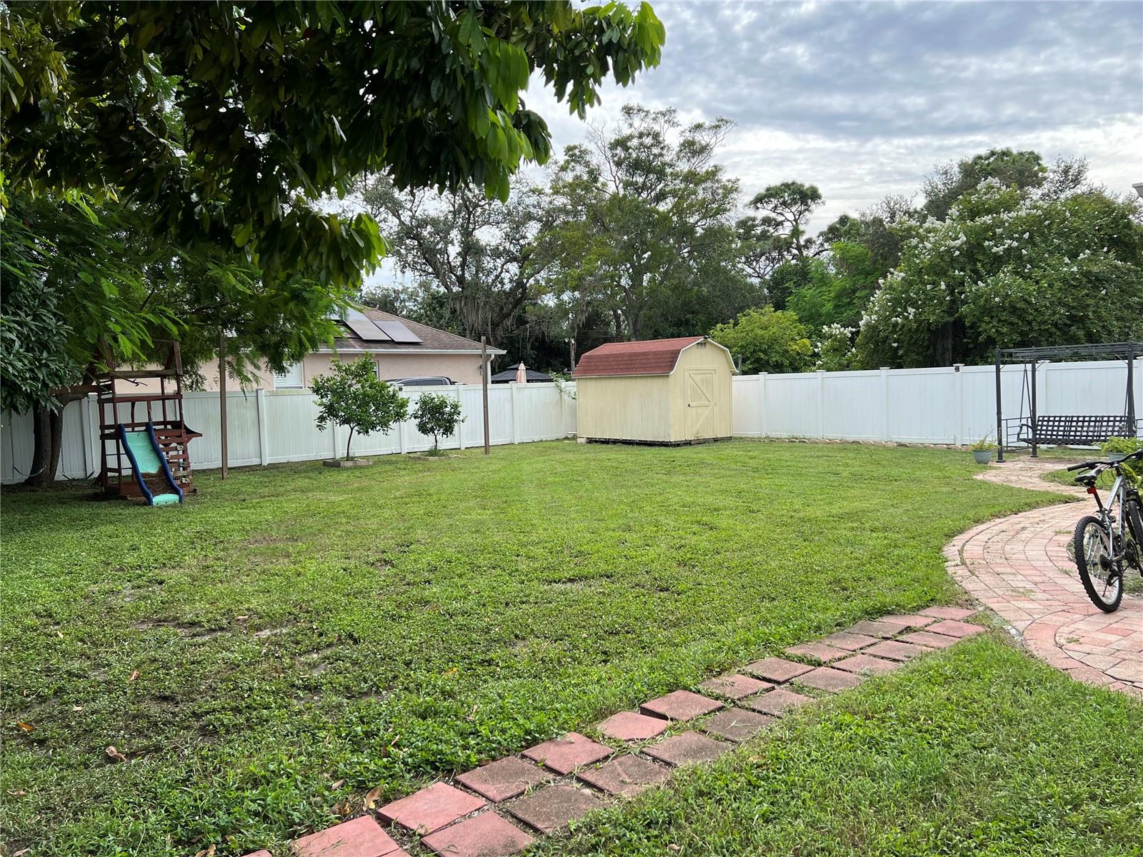 large fenced yard