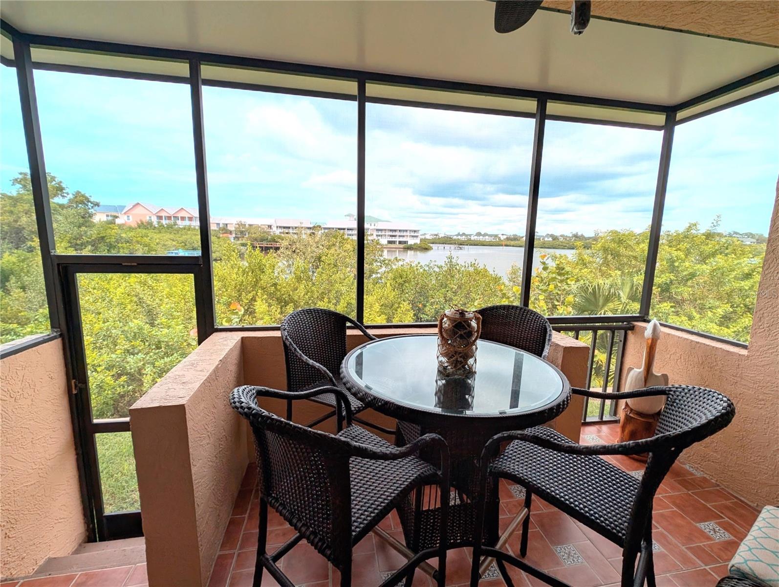 Covered Waterfront Screened Patio