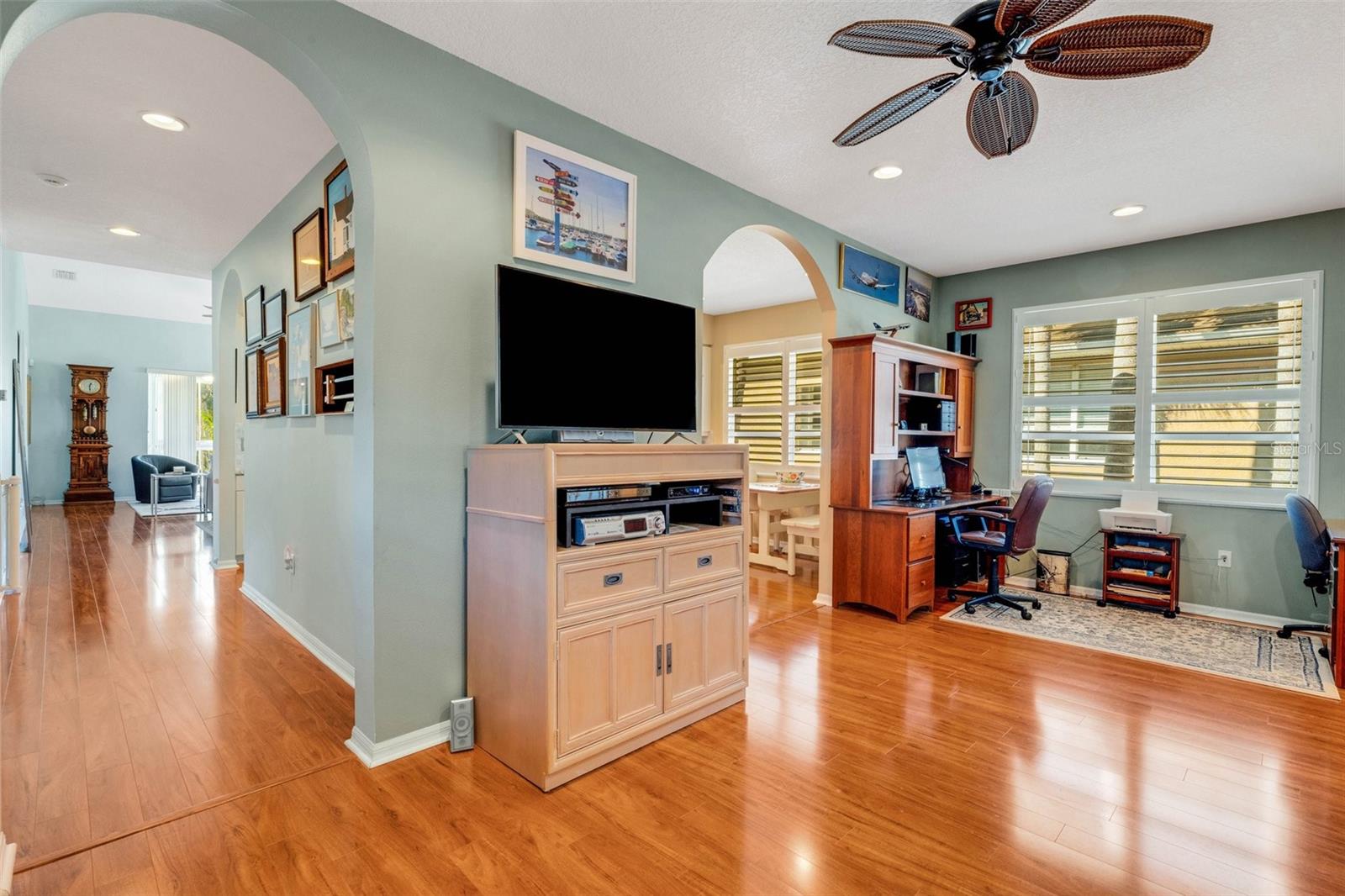 Hallway leads to second bedroom, hall bathroom and formal living room