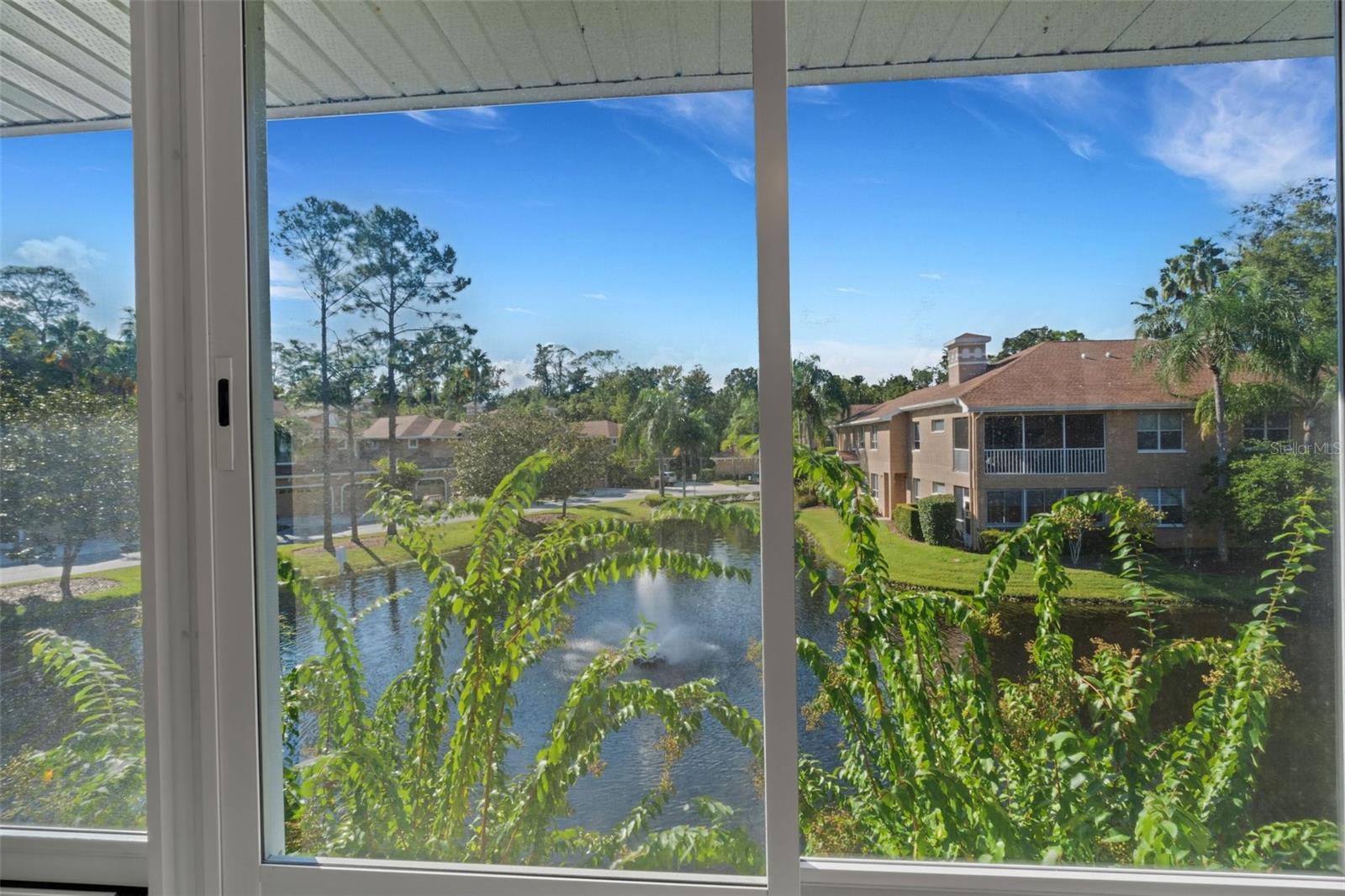 Lanai overlooks the pond