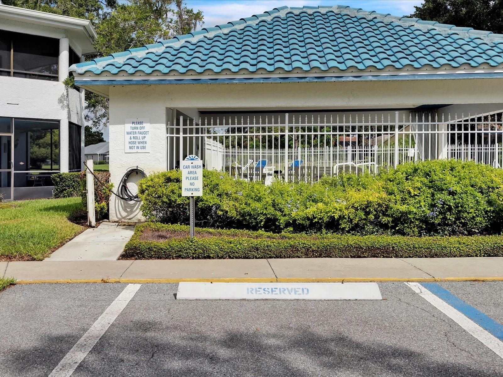 Car wash area right across from your unit in front of the community pool