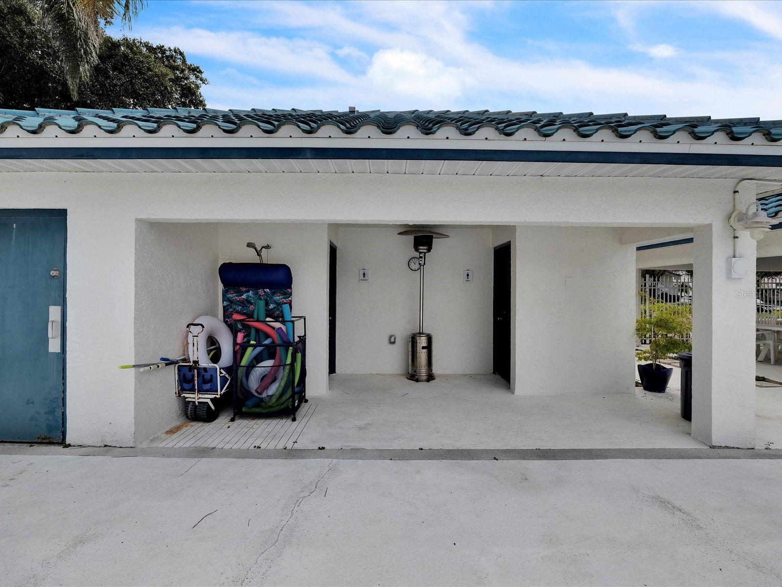 Bathrooms at the community pool