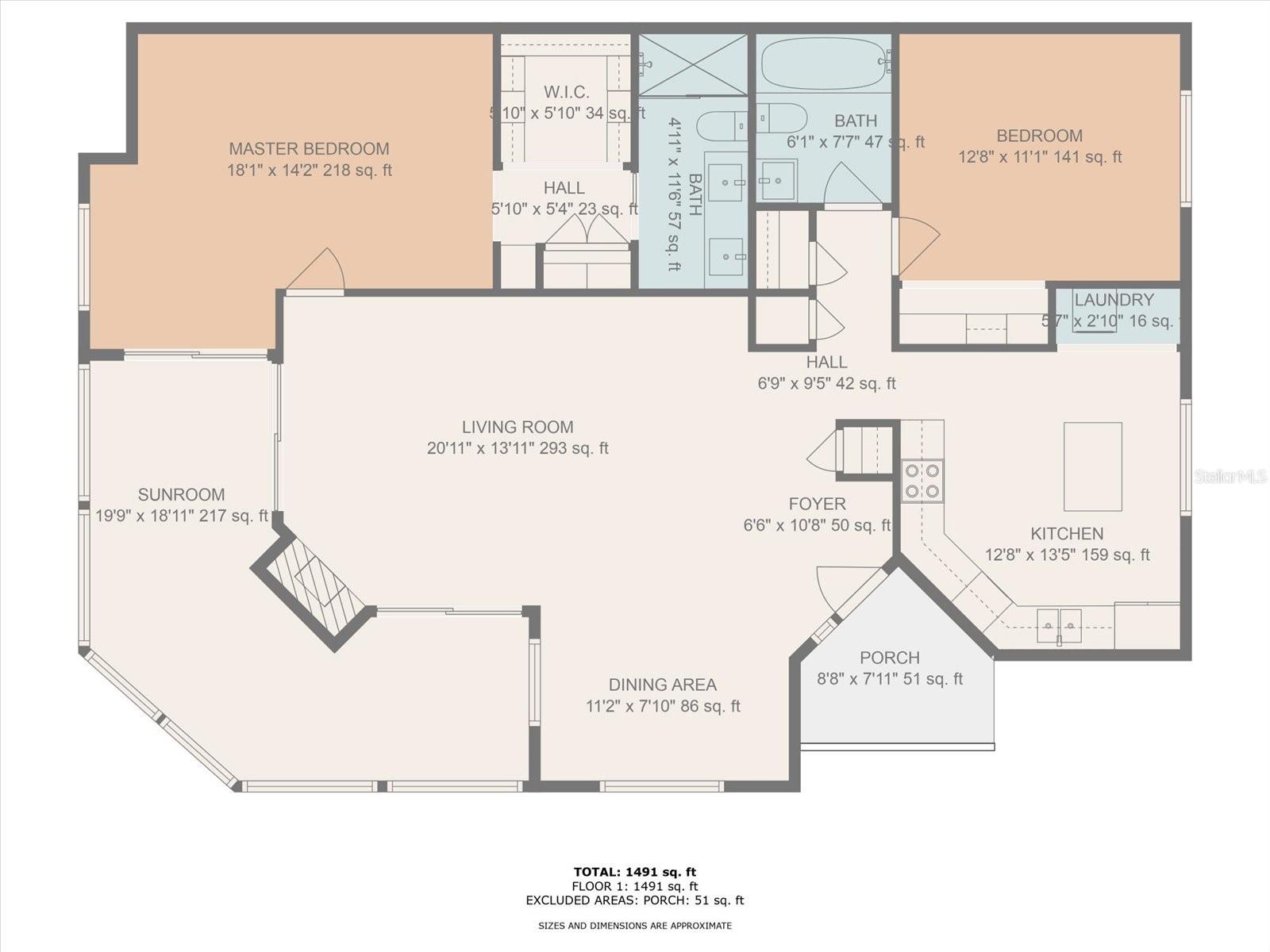 Floor plan w/ dimensions of unit