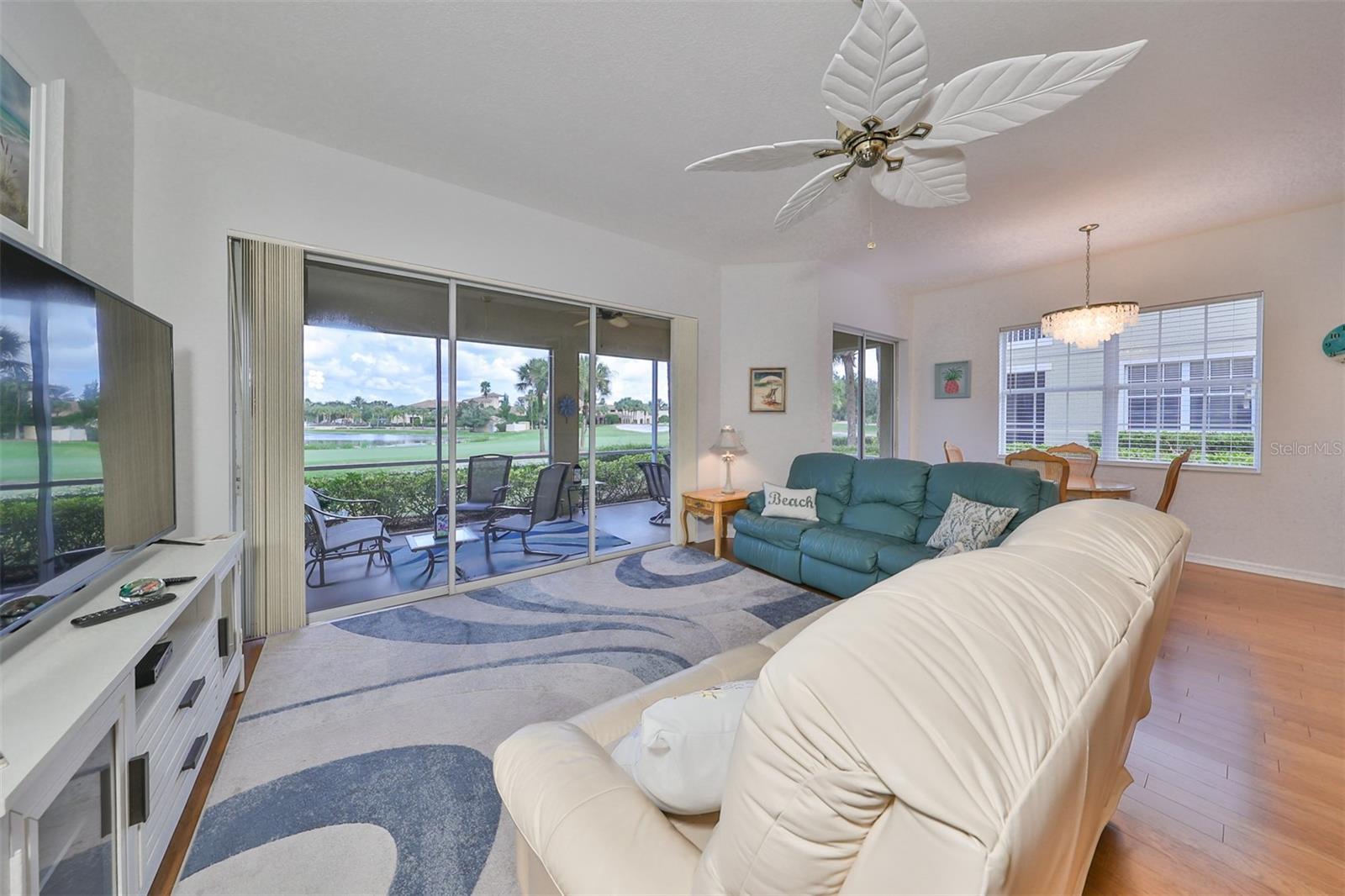 From the living room and dining room, you easily see the golf course, ponds and the Renaissance Golf & Country Club.