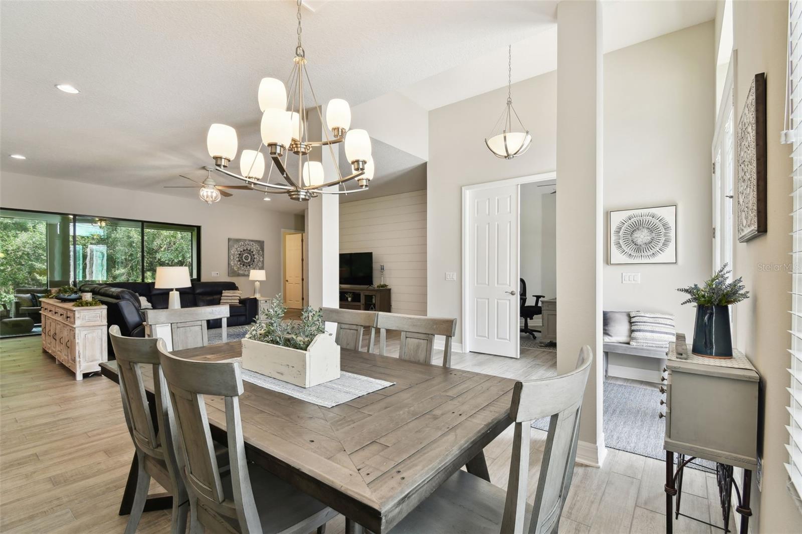 DINING ROOM OVERLOOKING LARGE FAMILY ROOM