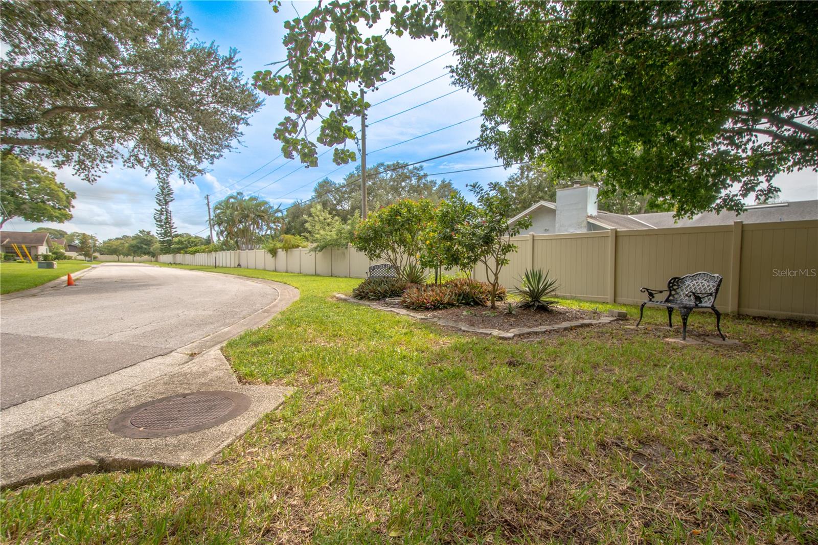 Front side yard on quiet street.