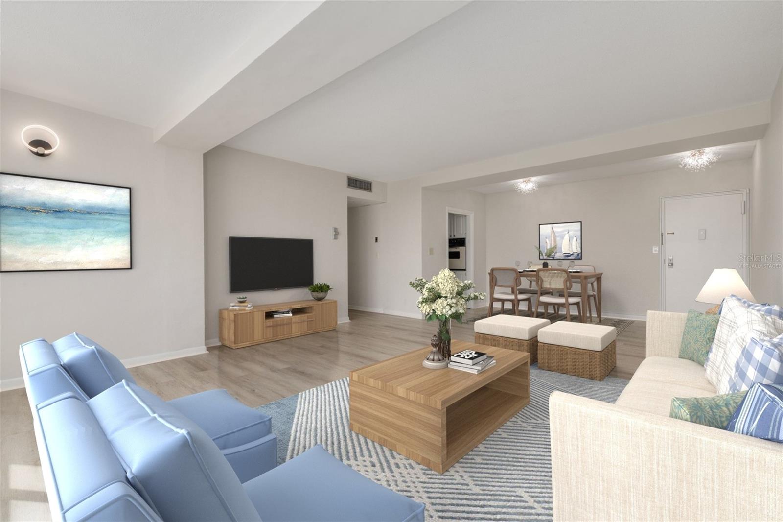 virtually staged living room