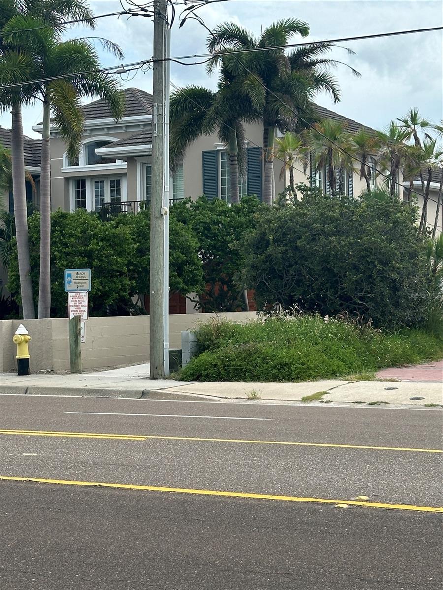 View of beach access sidewalk entrance