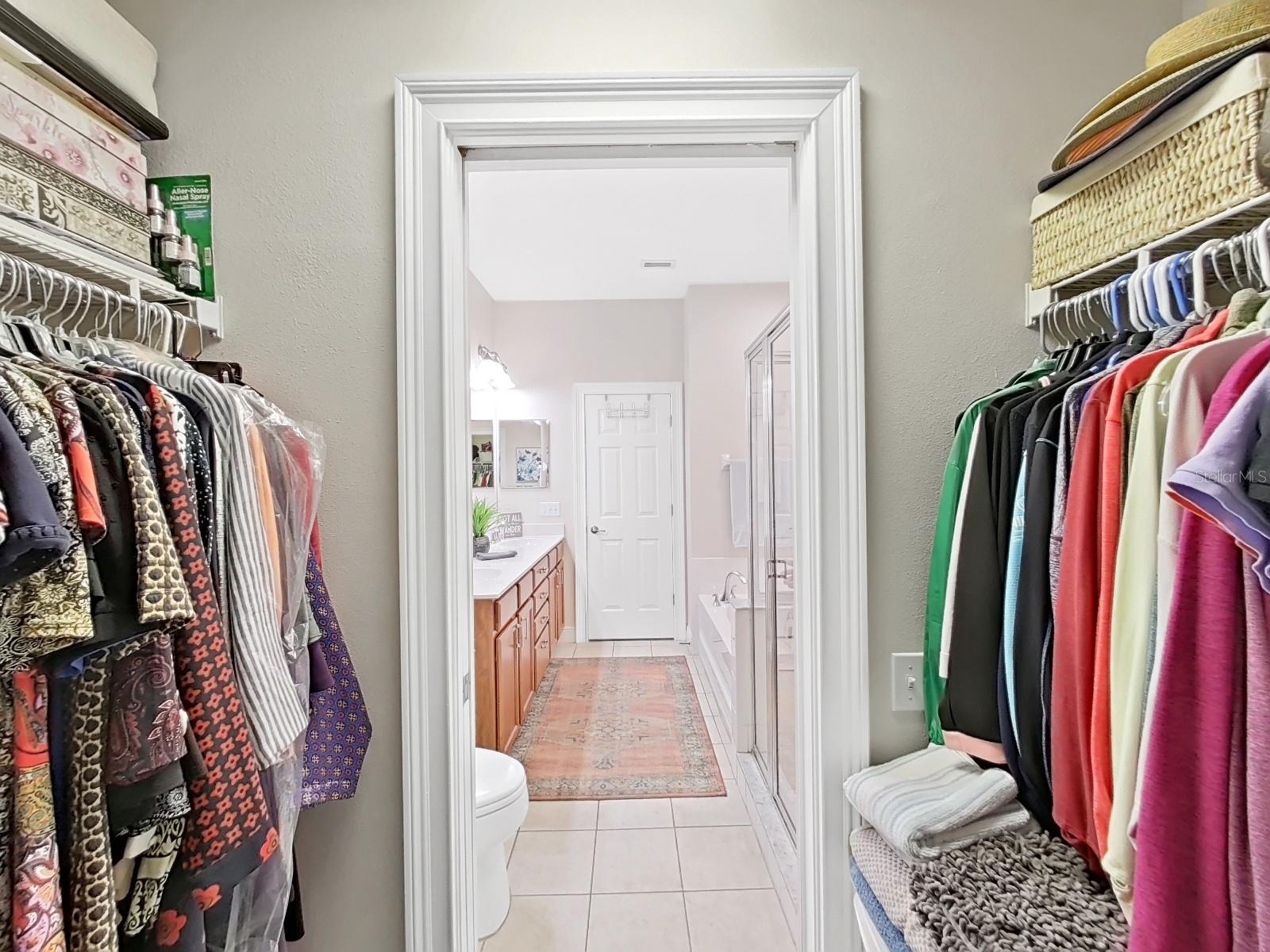 Walk in closet in primary suite