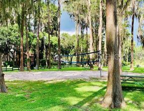 Volleyball court by the lake