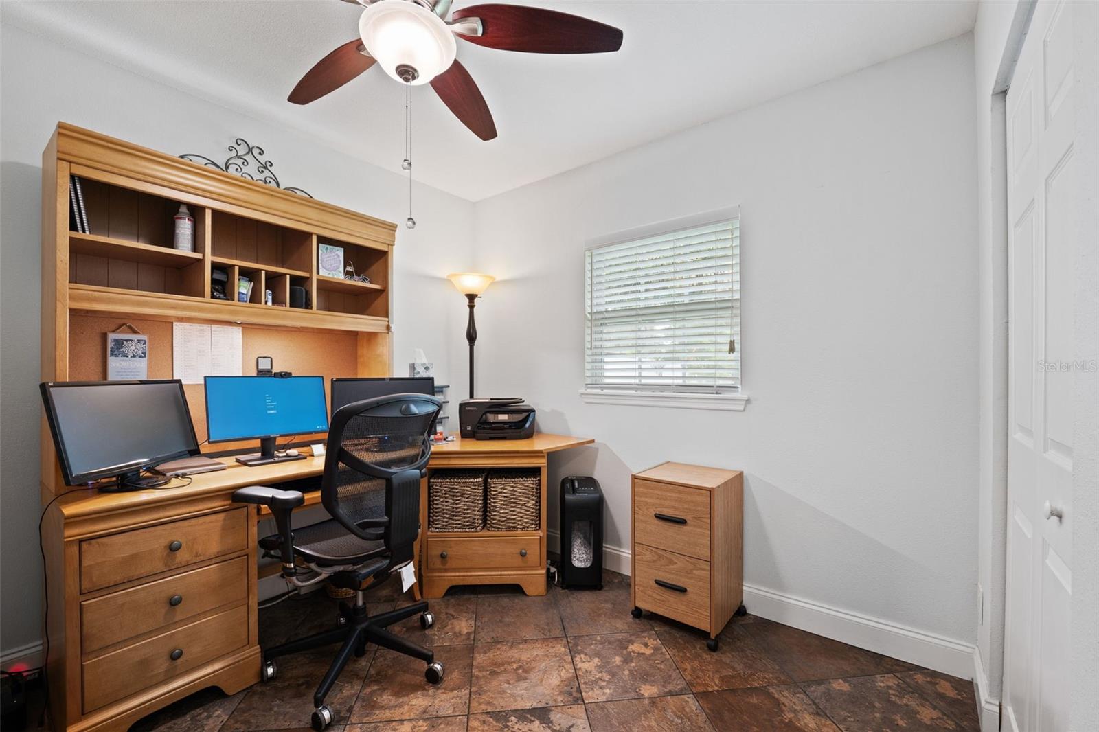 Bedroom 2 currently set up as a home office