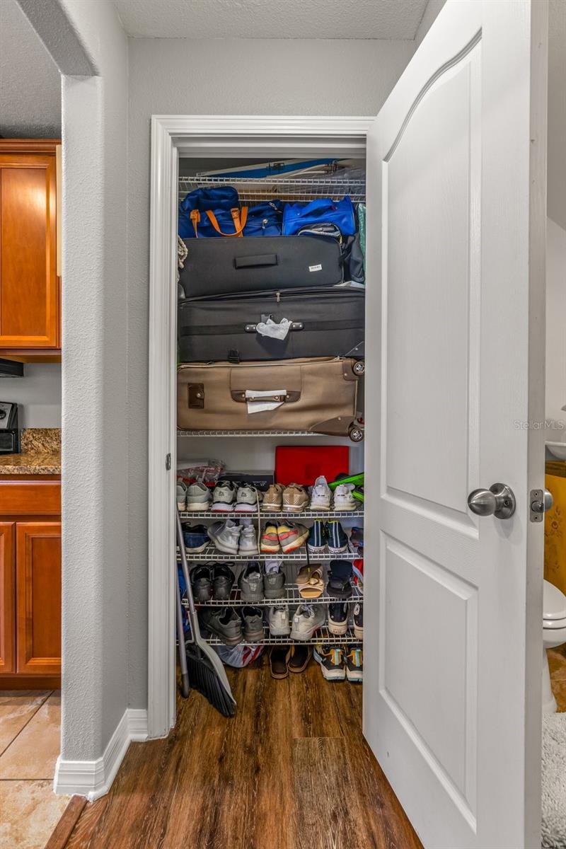 Pantry or storage closet off of the kitchen