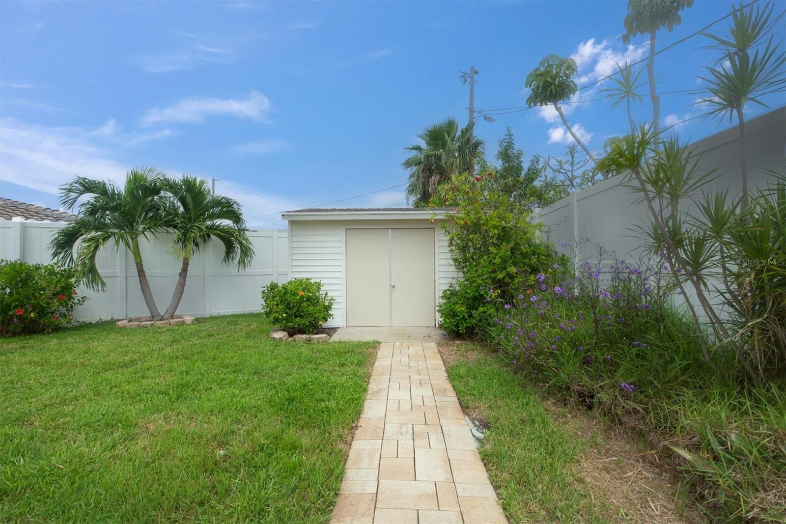 Storage shed in back yard