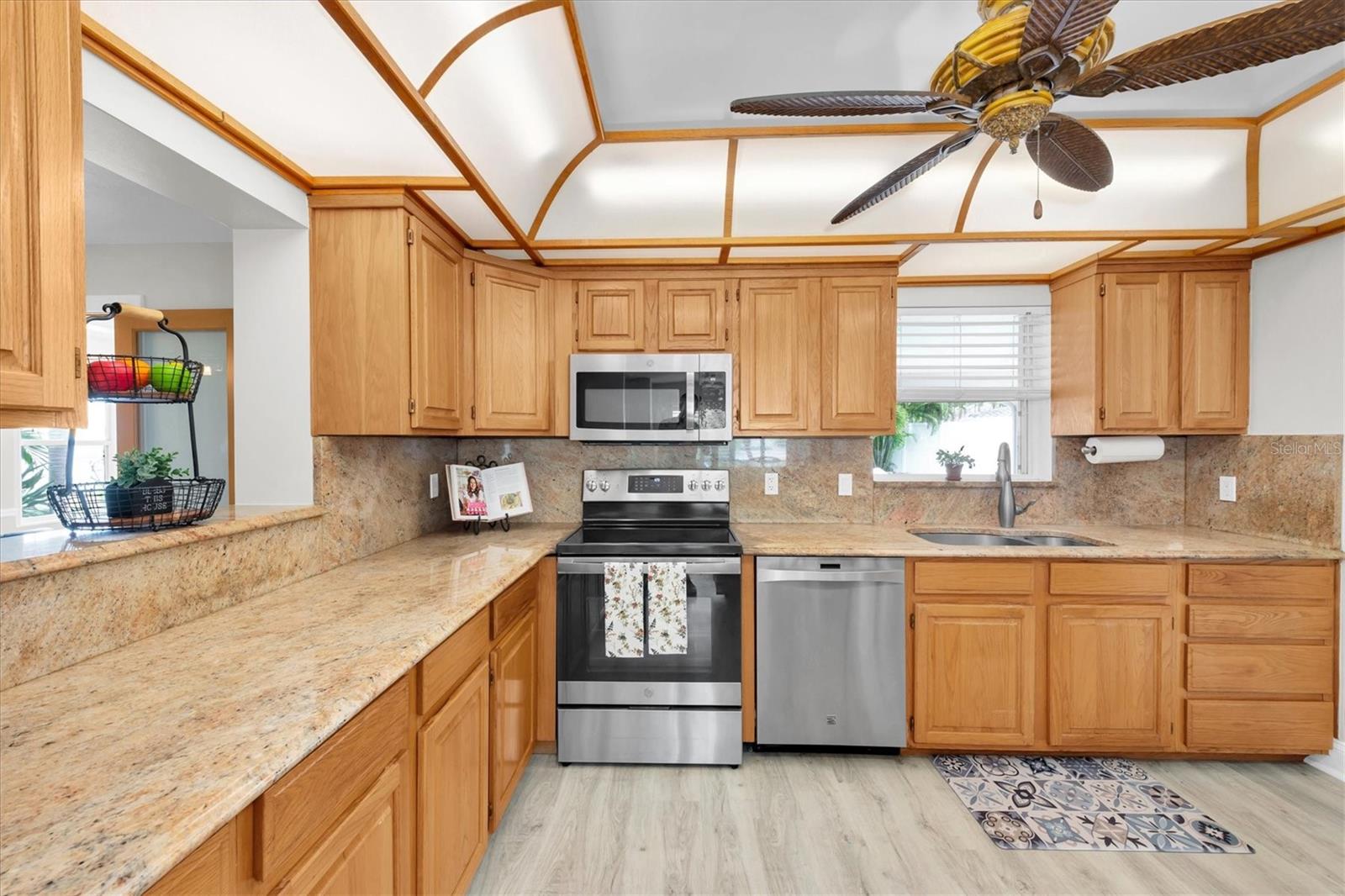 Kitchen with all stainless steel appliances