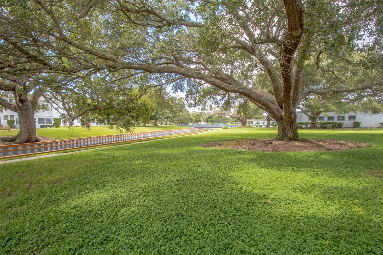 The home is enhanced by the natural setting.