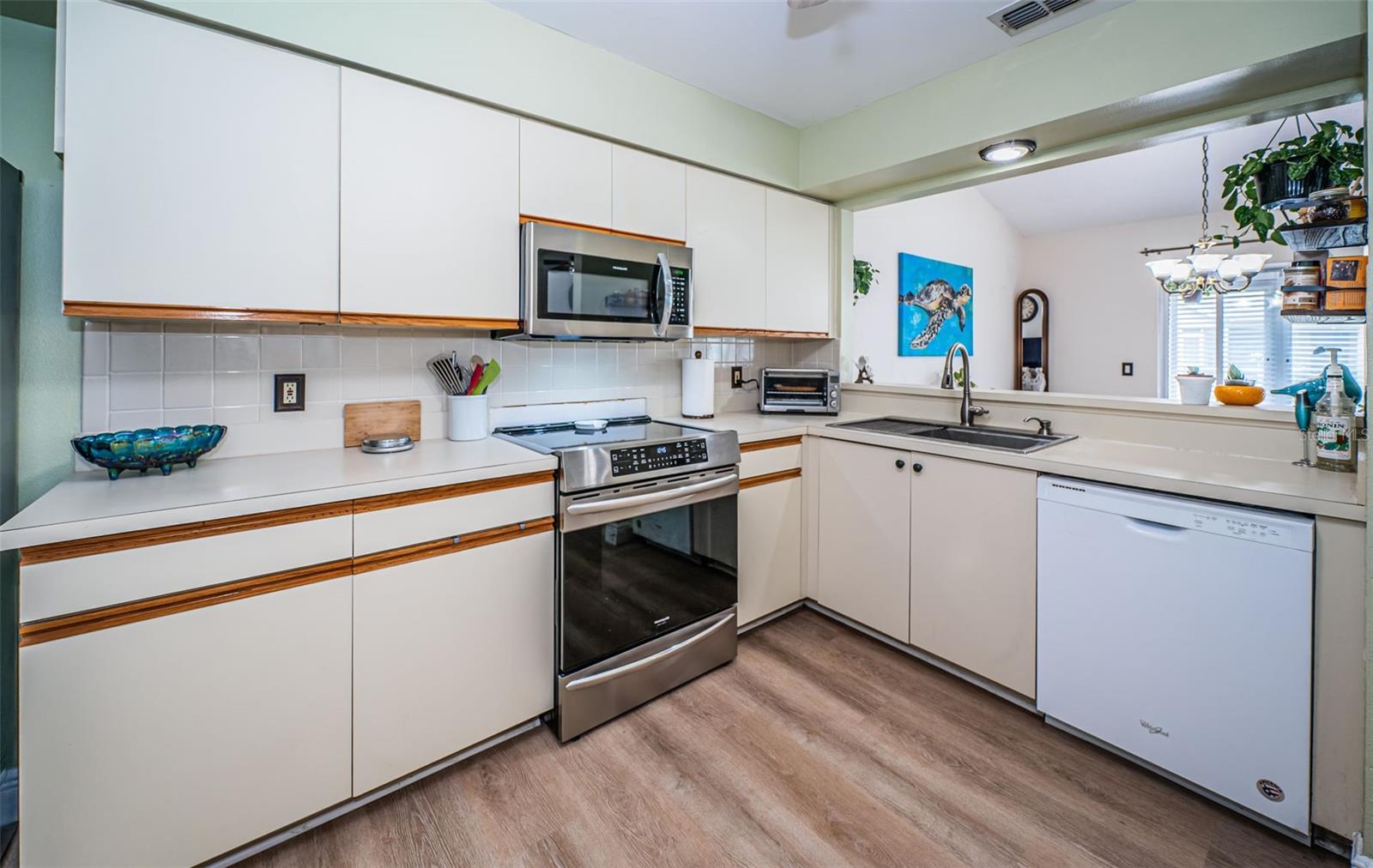 Kitchen overlooking the dining room