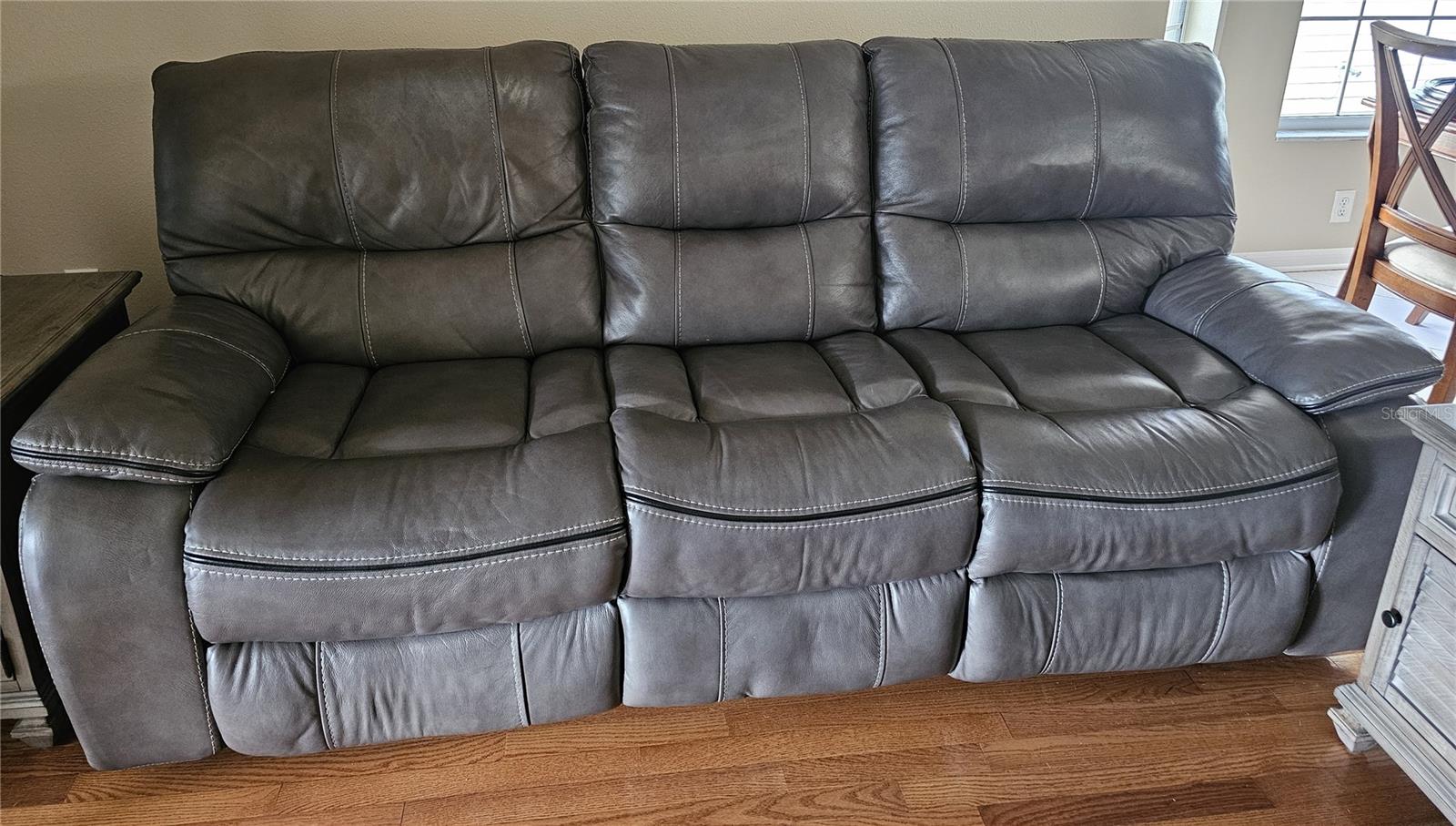 Gray Leather Sofa Included