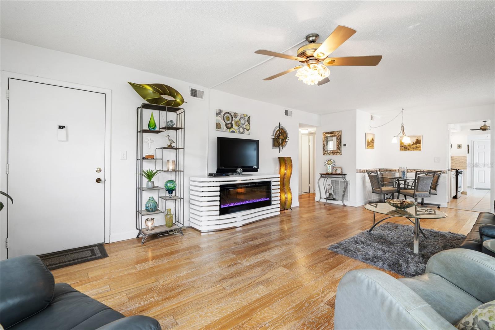 Living room, real wood floors