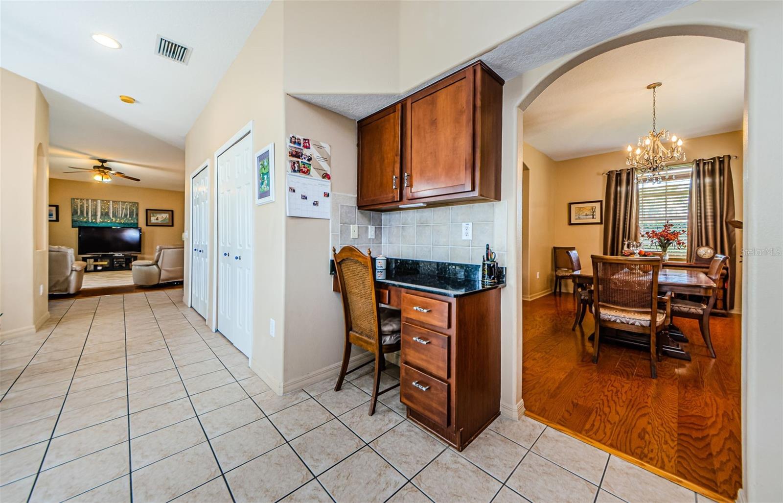 Kitchen w/ Built-In Desk and Double Pantry