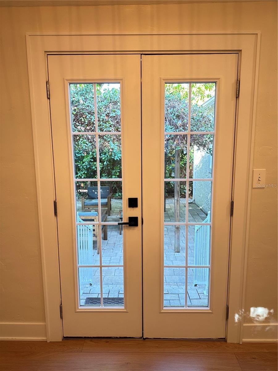 French Doors out to Back yard