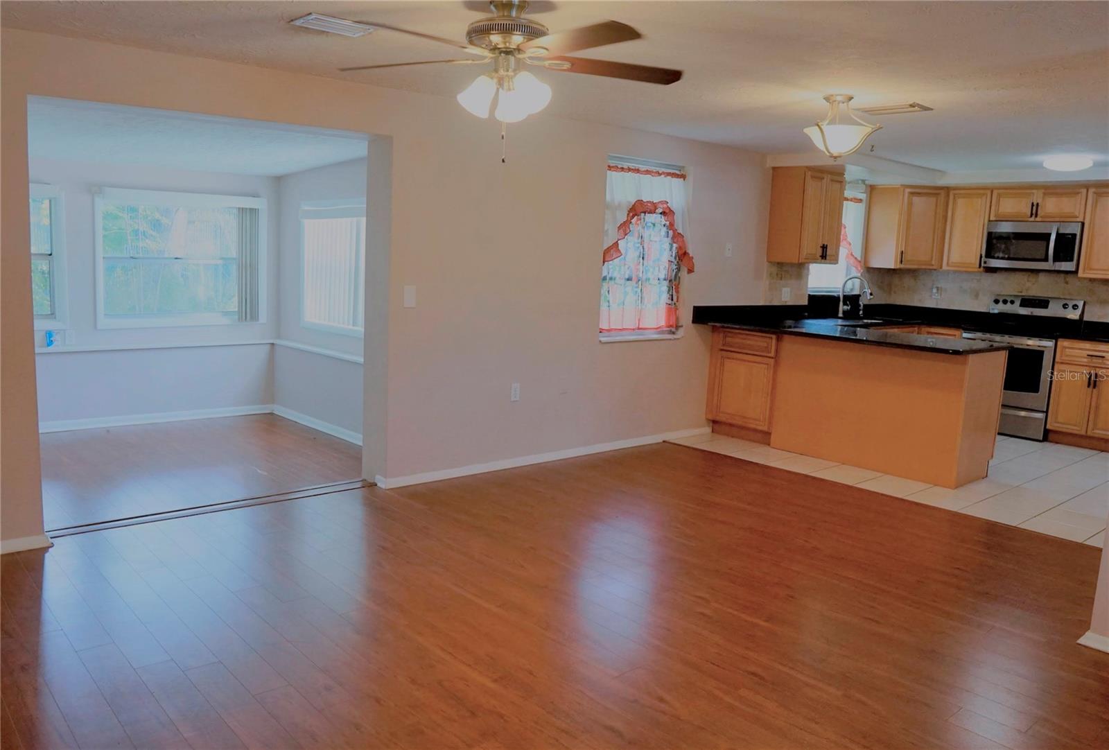 Sunroom and dining room