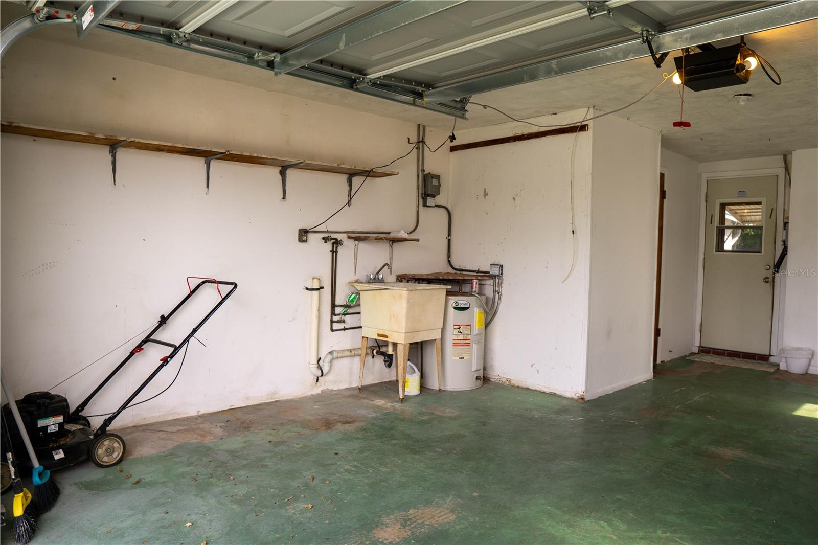 Laundry area in the garage