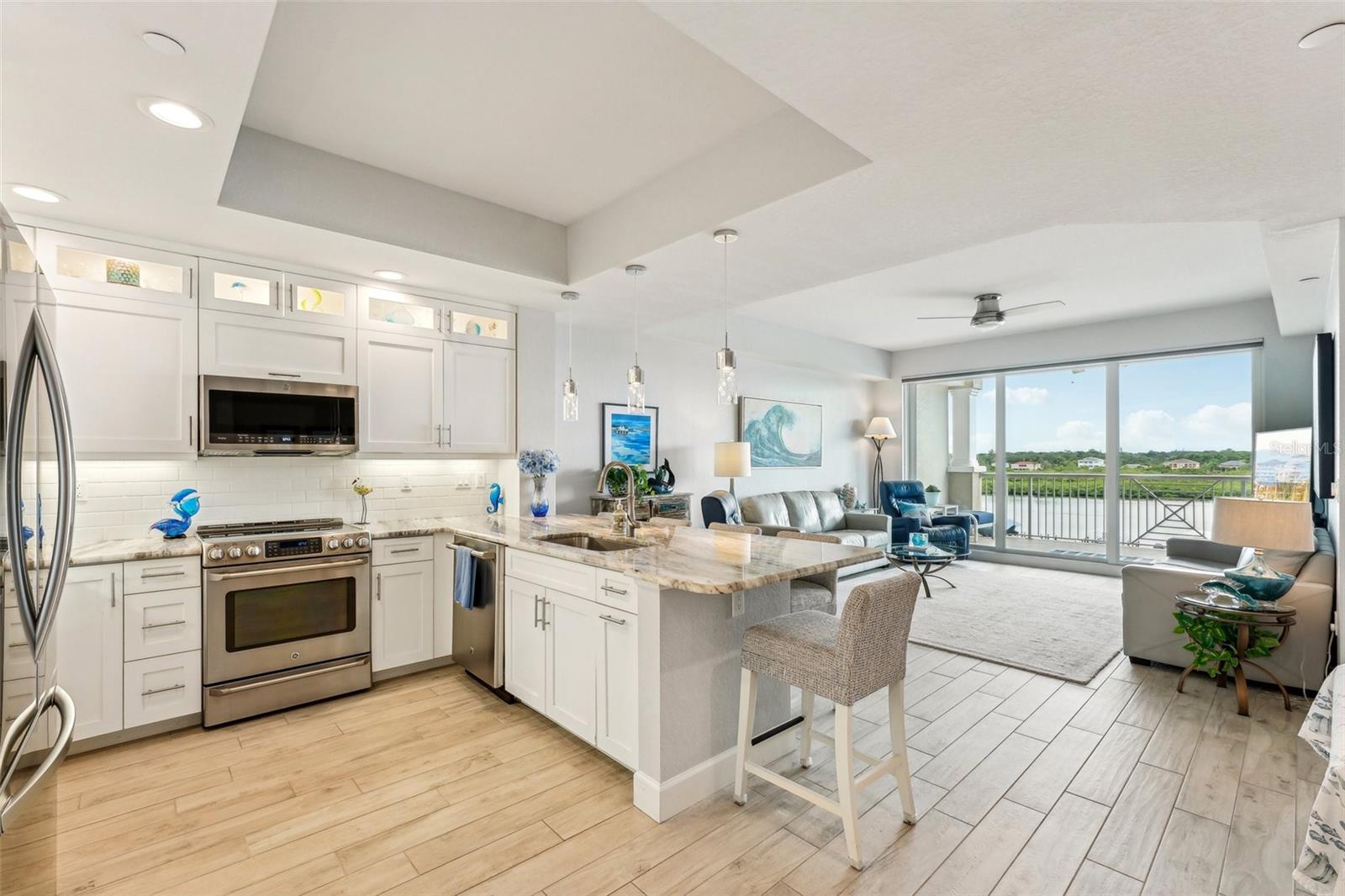 Open floor plan and direct Intracoastal Waterway view.