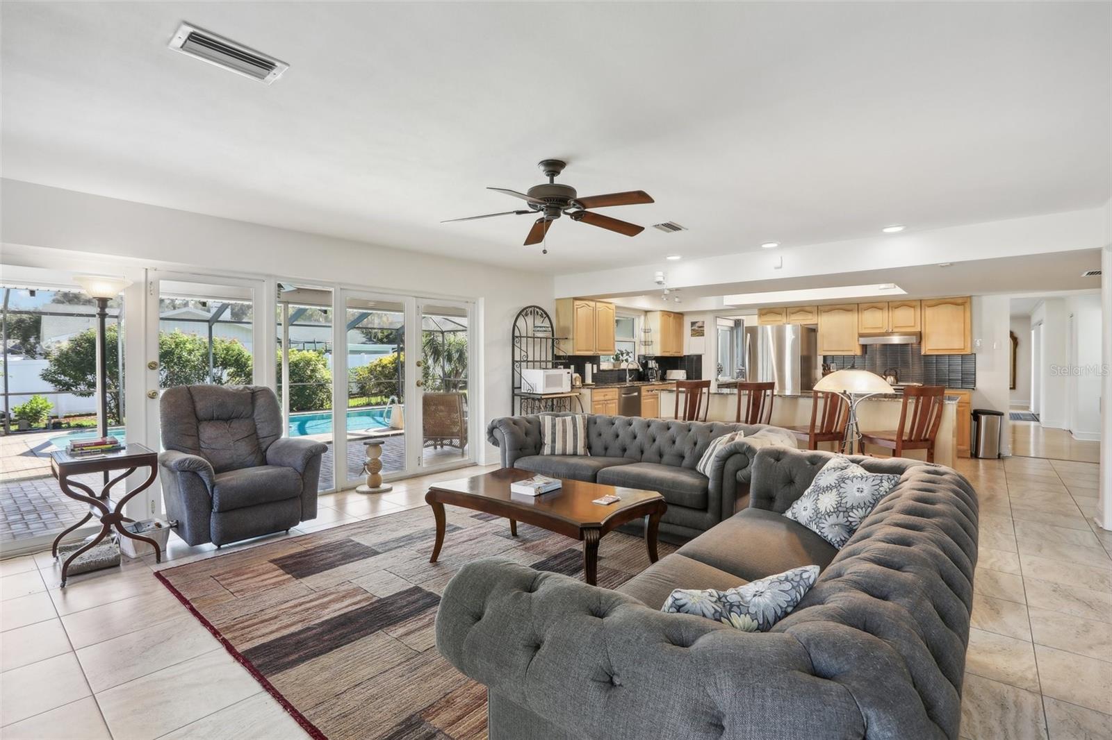 Kitchen Opens to Family Room