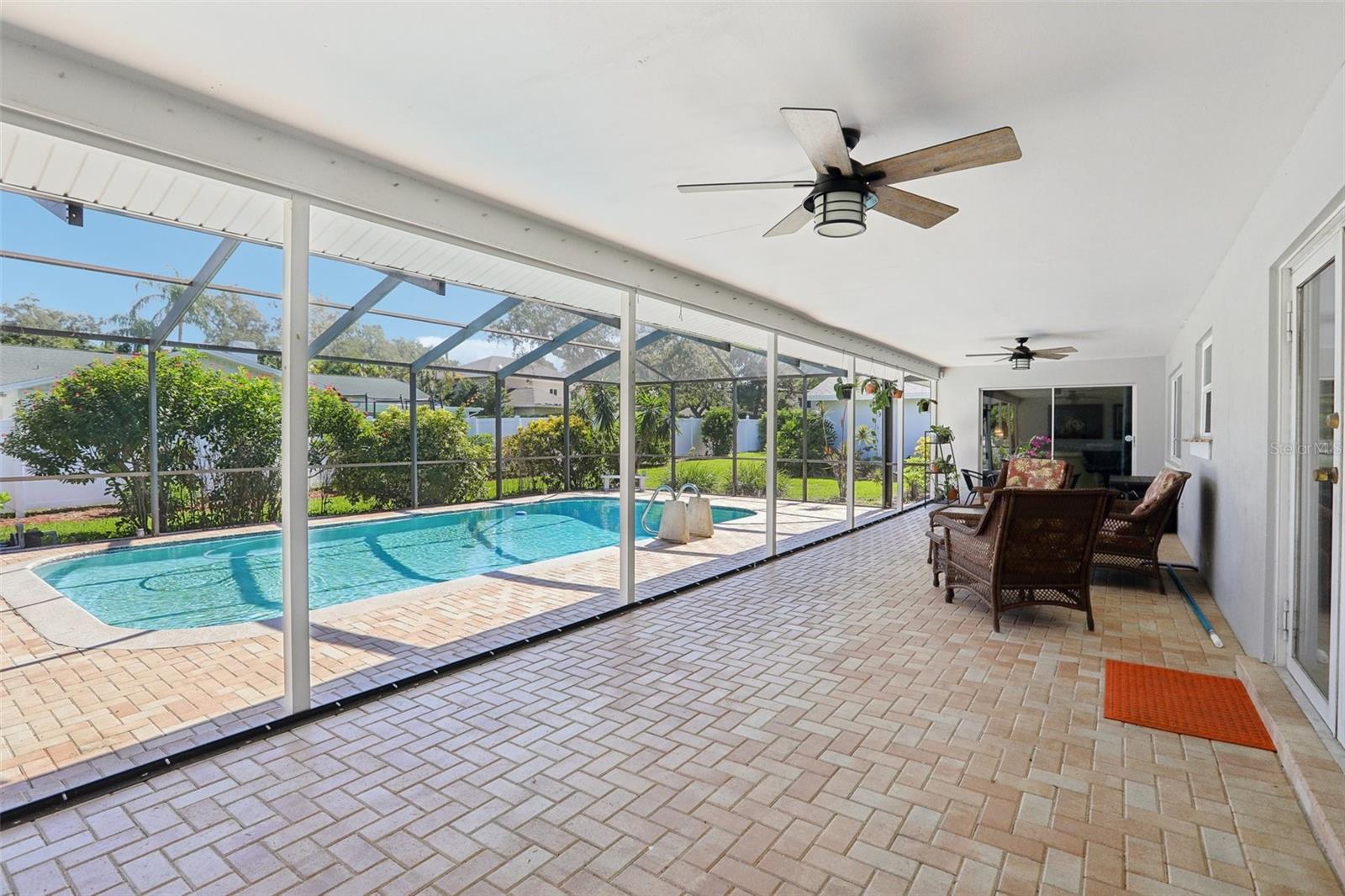 Oversized Covered Patio with Pavers