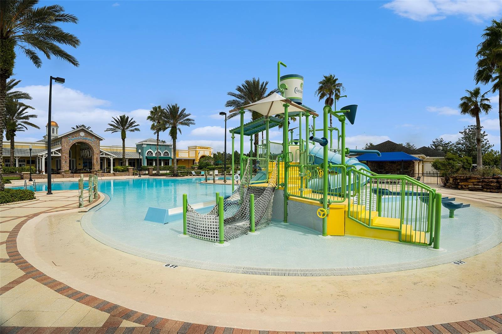 Splash pad and water slides for the kiddos!